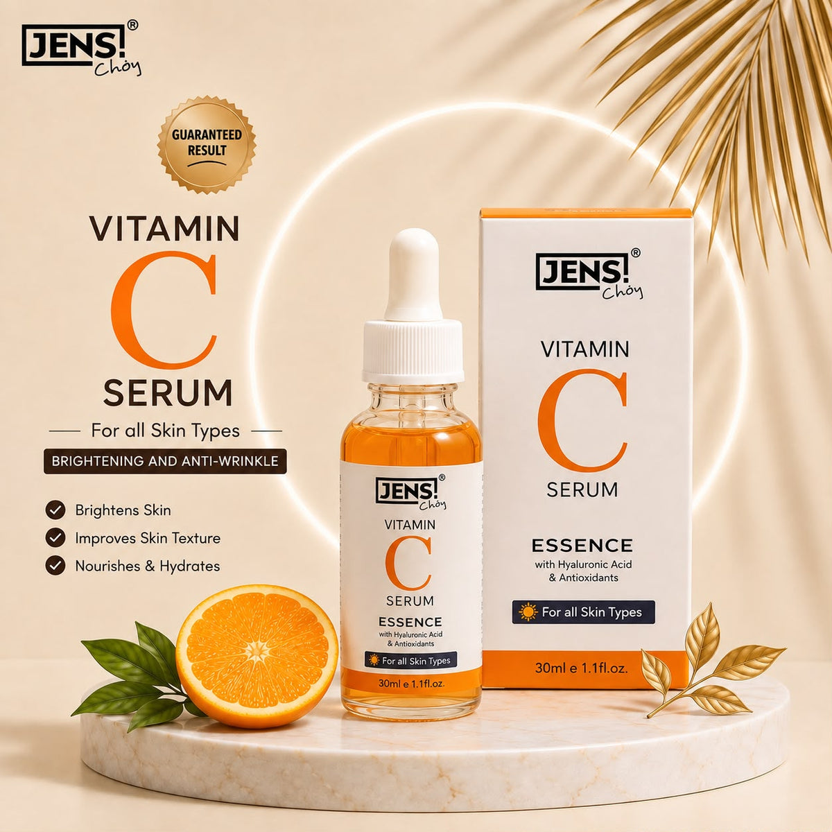 Vitamin C Serum Essence with Hyaluronic Acid & Antioxidants – 30ml