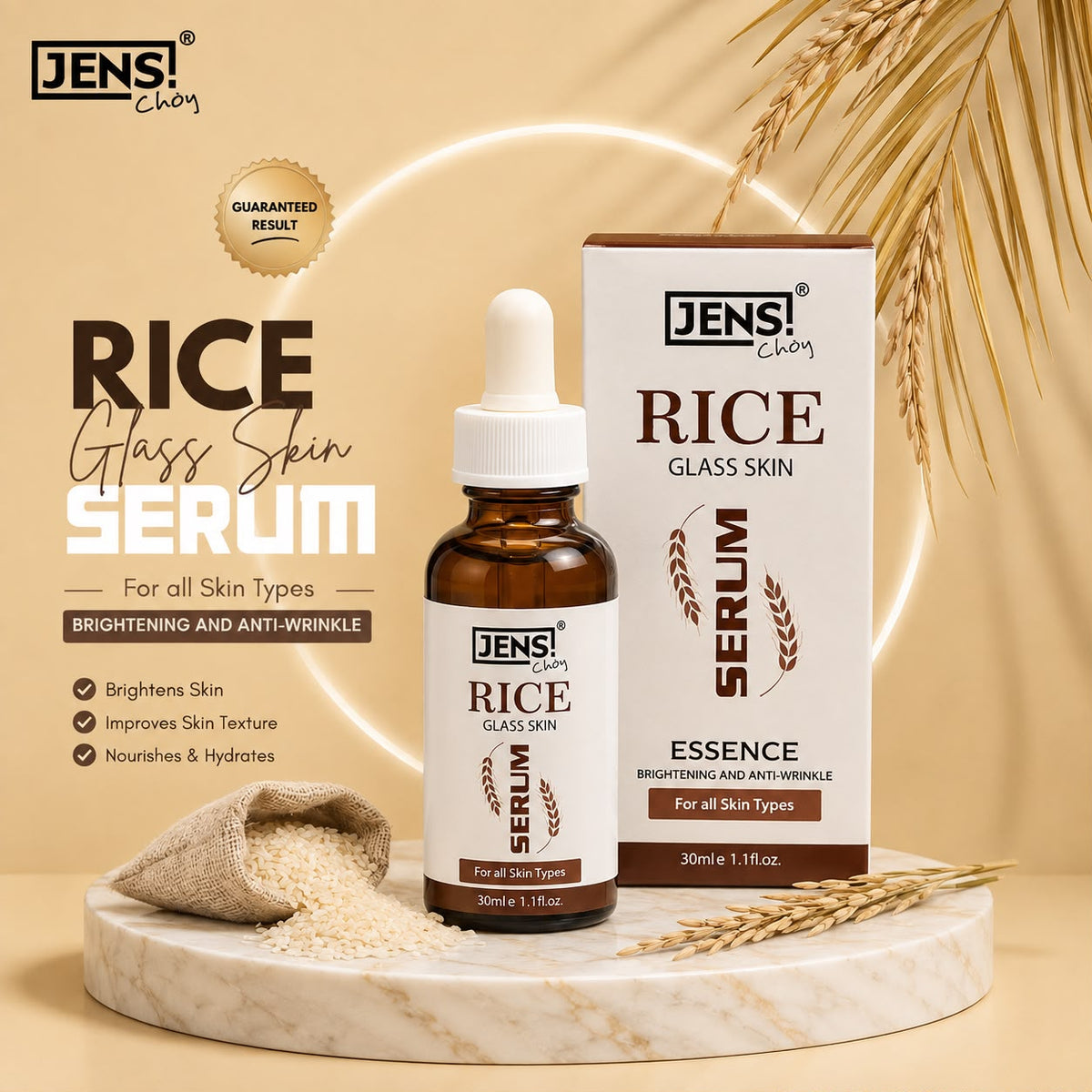 Rice Glass Skin Serum ā Brightening, Hydrating & Anti-Wrinkle Care