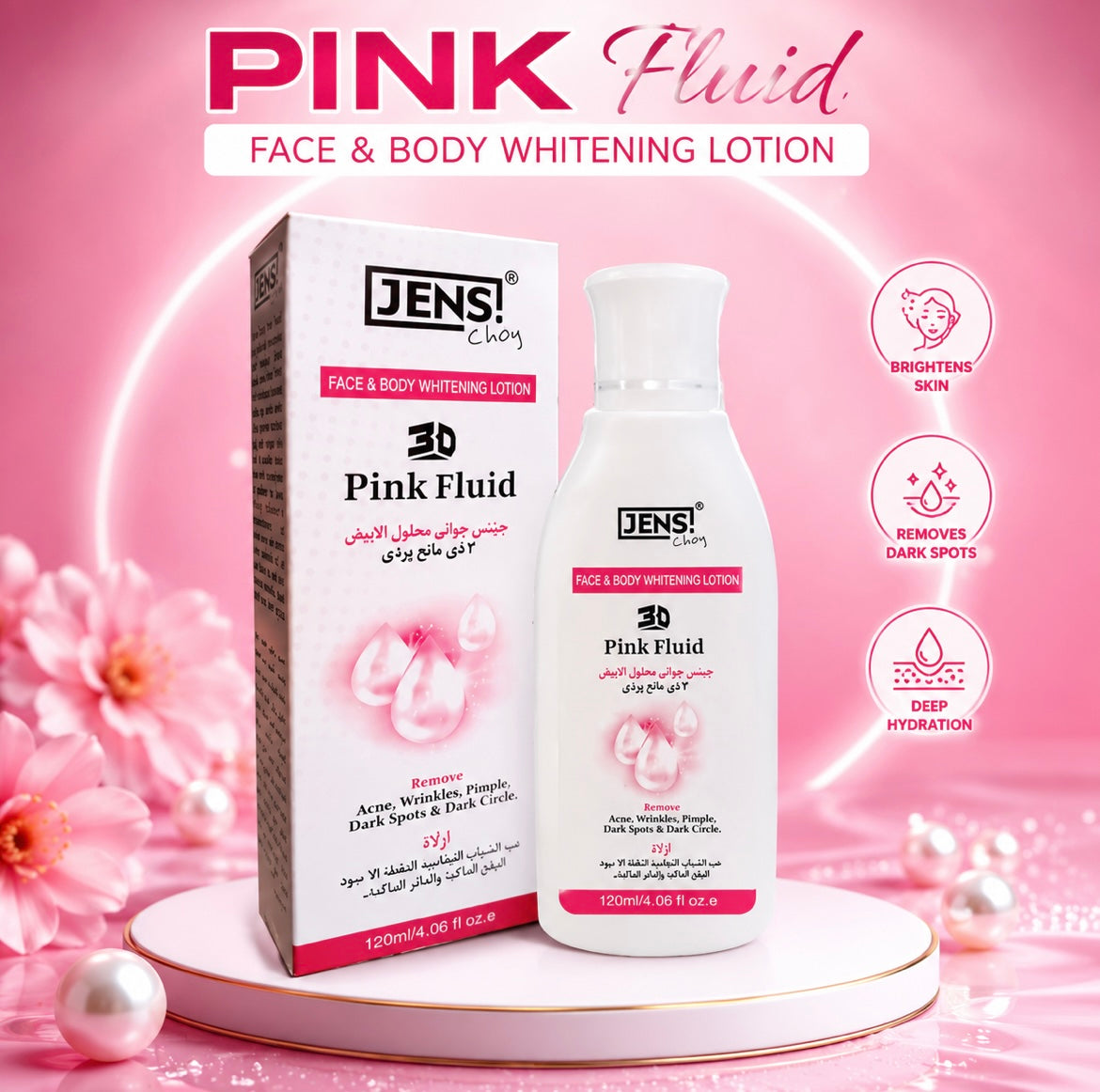 3D Pink Fluid Face & Body Whitening Lotion – Jens Choy